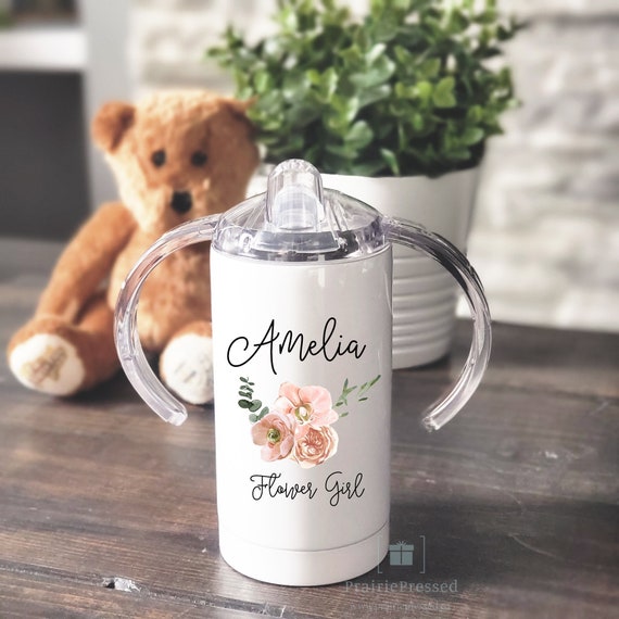 Boho Flower Girl Sippy Cup, Petal Patrol Sippy Cup, Custom Mini Tumbler, Insulated  Cup for Toddler, Kids Tumbler, Bridal Flower Girl Gift 