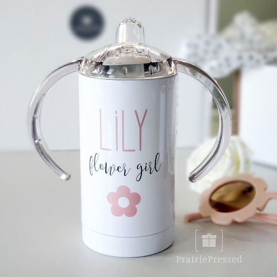 Boho Flower Girl Sippy Cup, Petal Patrol Sippy Cup, Custom Mini