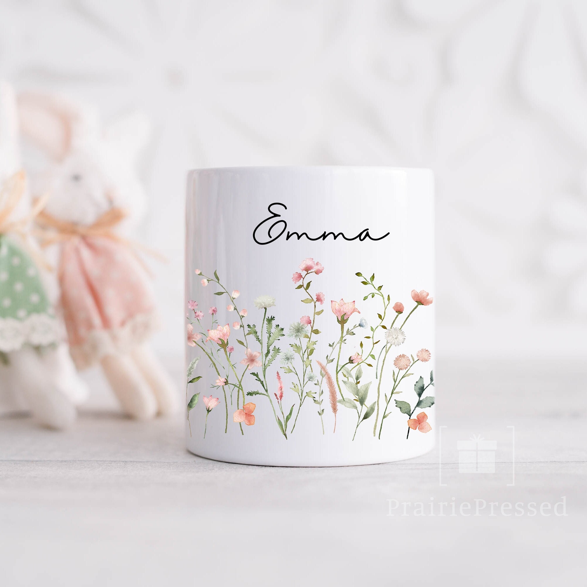Wildflower Coin Bank, Custom Coin Bank, Christmas Gift Girl, Personalized Money Bank, Savings Bank, Custom Piggy Bank, Boho Nursery Decor