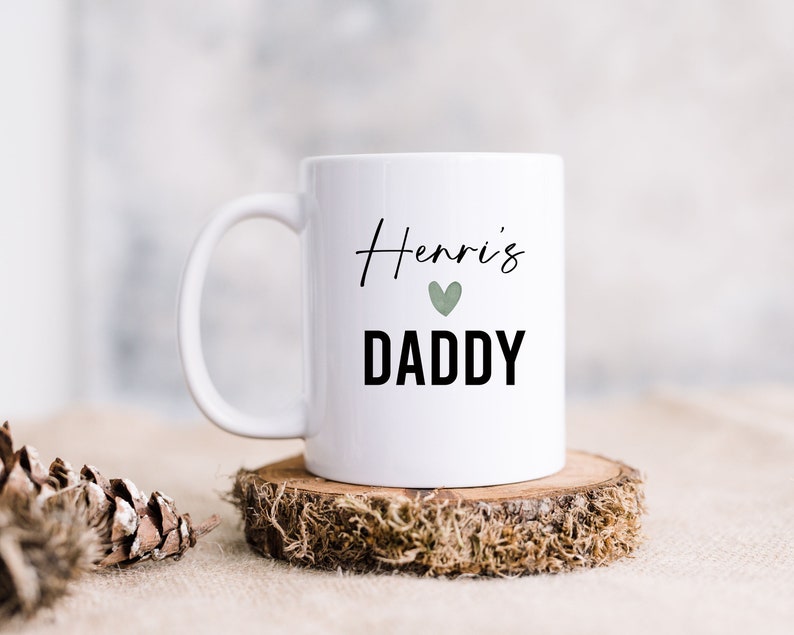 Daddy Mug, Fathers Day Mug, New Dad Gift, New Dad Mug, Christmas Gift for Dad, Custom Mug for Parent, Grandparent, EST 2024, Custom Kid name image 1