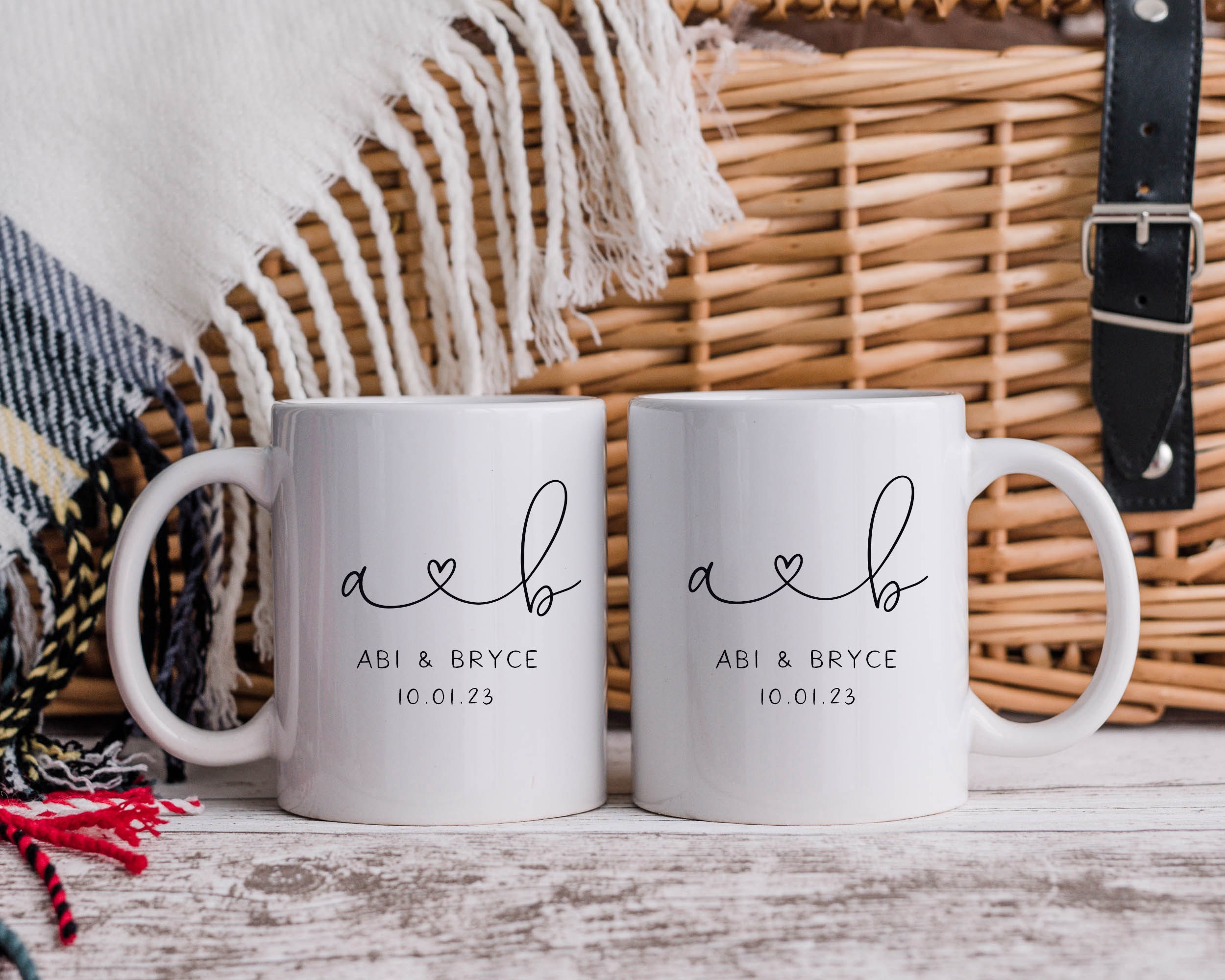 Personalized Wedding Mugs, Couples Ceramic Mugs