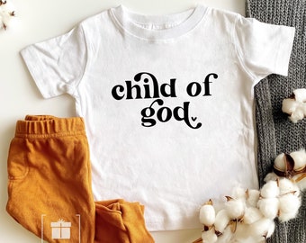 T-shirt enfant de Dieu, chemise mignonne pour tout-petit, chemise Je suis un enfant de Dieu pour enfants, imprimé rétro, t-shirts pour enfants, t-shirt en jersey pour tout-petits