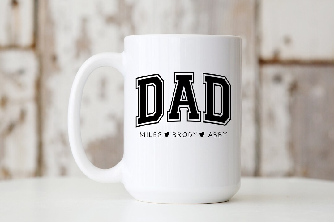 Dad Script Mug Dad Mug, Fathers Day Mug, Varsity Font, Cool Dad Mug, Christmas Gift ...