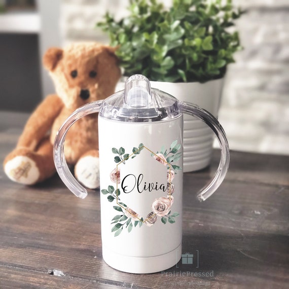 Toddler Tumbler, Toddler Cup, Personalized Kids Tumbler, Flower