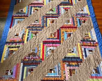 ヴィンテージの手作りログキャビンキルト - Etsy 日本