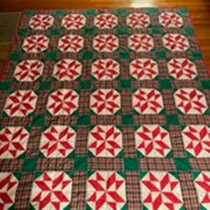 Größengleich Weihnachtsstern/Barbara Fritchie Stern handgemachte Quilt