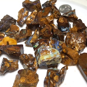200 g de ópalo Yowah Boulder Matrix en bruto, sin pulir, lapidario de ópalo natural australiano