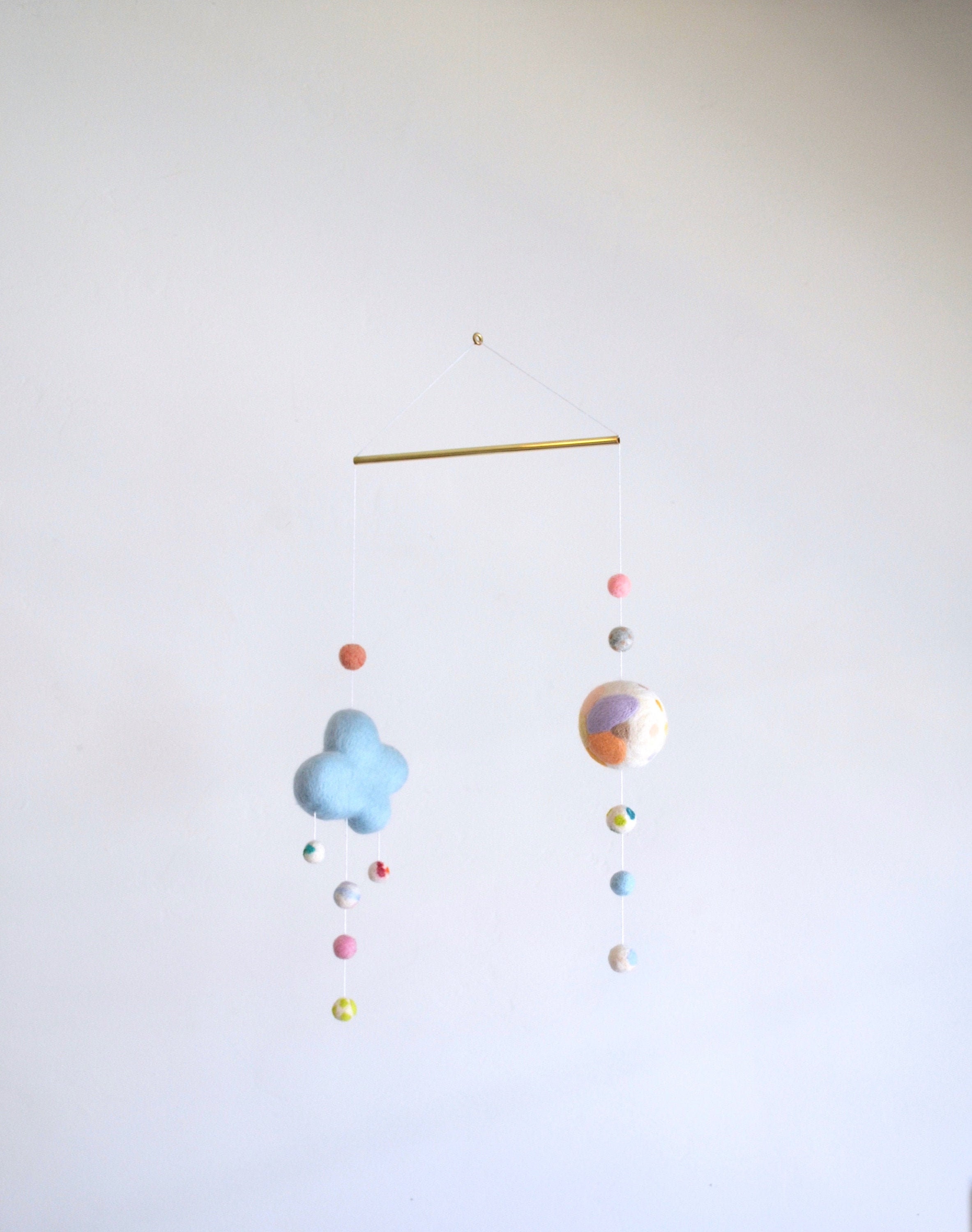 Brass Mobile No 4. Baby Blue and Past...