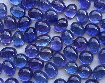 Lote mixto de cabujones de tanzanita natural AAA, color intenso, alta transparencia, piedra suelta, tanzanita suelta, cabujones de tanzanita.