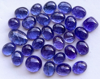 Natural AAA Tanzanite Cabochon Gemstone Mix Shape Lot, Intense Color High Transparency Loose Stone, Tanzanite Loose Stone, Tanzanite Cabs