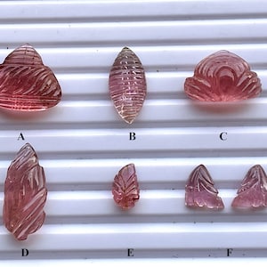 Zeldzaam! Natuurlijke toermalijn snijwerk, roze toermalijn edelsteen snijwerk, handgesneden toermalijn voor het maken van sieraden, natuurlijke toermalijn set33
