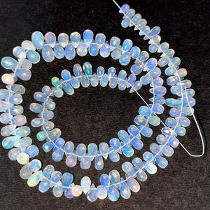 16 Inch AAA Ethiopian Opal Faceted Teardrops Beads, Center Drill, Natural Welo Opal Drops, Opal Teardrops, Opal Drops, 4x6mm to 6x10mm