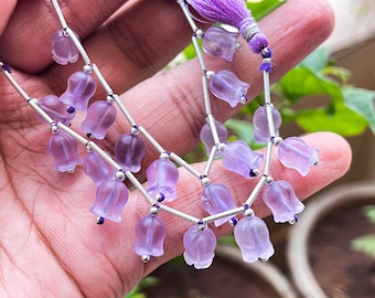 ❇️アメジスト❇️チャーム(カボション) アメジストフラワーカボション：14 mmの彫刻された宝石チャーム - Etsy