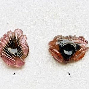Rare! Natural Tourmaline Carving, Pink Tourmaline Gemstone Carving, Handcarved Tourmaline for Jewelry Making, Carved Tourmaline Set -7