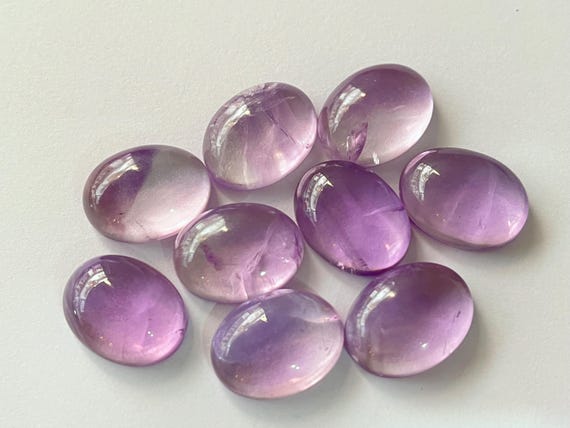 9 Pieces Natural Pink Amethyst Gemstone Oval Cabochon, Pink Amethyst cabs for Pendant making, Pink Amethyst oval cabs, 15x20mm