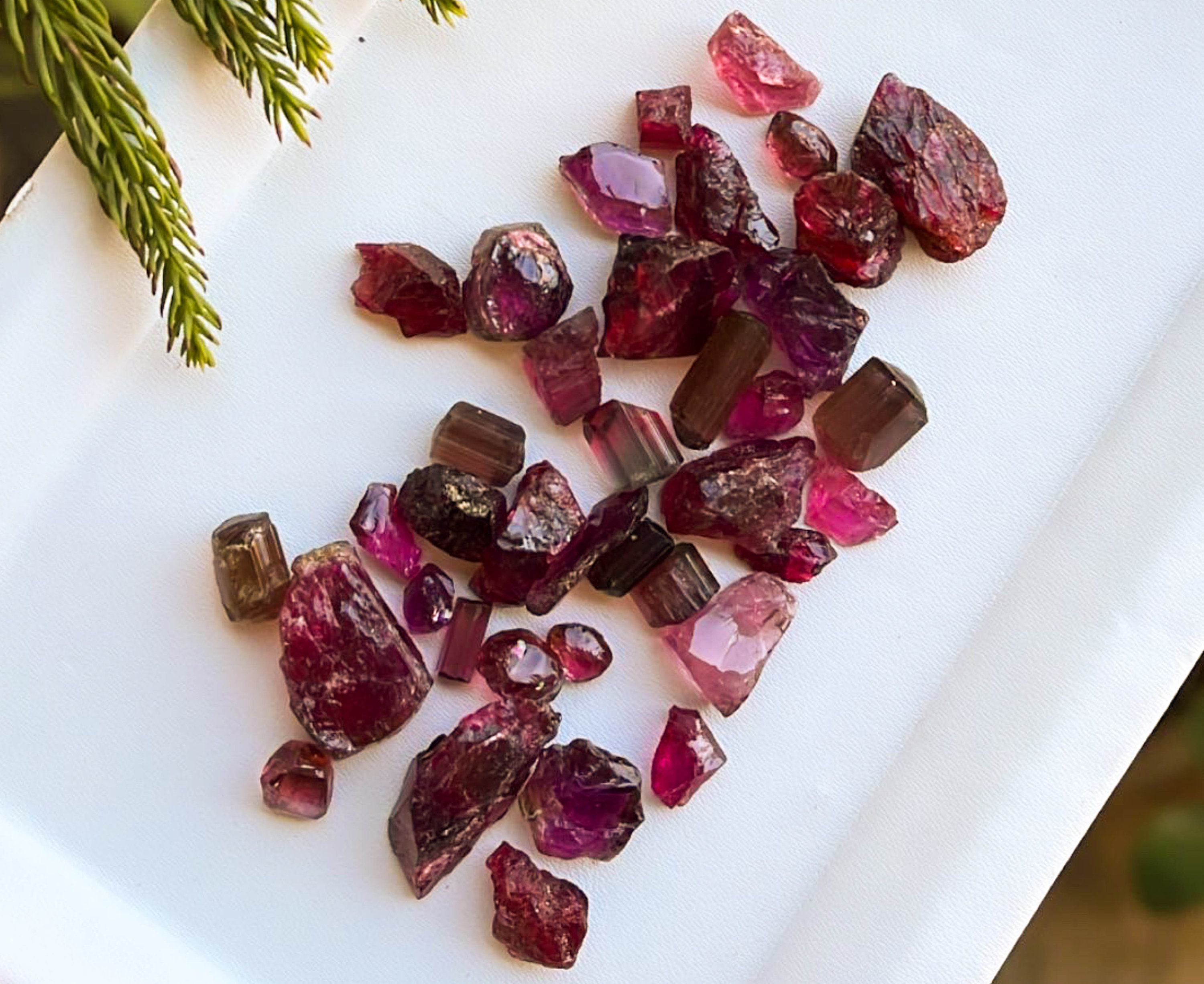 Raw Natural Rubellite Tourmaline Lot, No Treatment