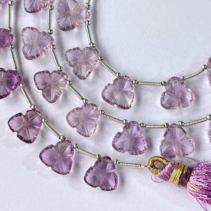 10 Pieces Pink Amethyst Carved Flower Shape Beads, Amethyst Flower carving, Amethyst carving beads, Natural Amethyst Gemstone, 11x11mm