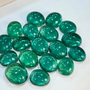 Natural AAA Intense Green Fluorite Gemstone Oval Cabochon, Clear High Transparency stone, Green Fluorite Loose Stone, Green Fluorite cabs image 2