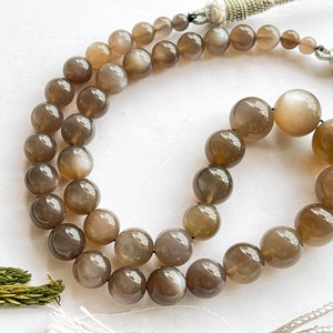 16 Inch Grey Moonstone Gemstone Ball Shape Beads, Natural Moonstone Gemstone No Treatment, Grey Moonstone Beads, 5.50mm to 13mm