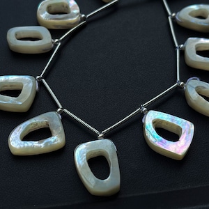 New! Mother of Pearl Carved uneven hoop shape beads, Excellent quality Natural mother of pearl, mother of pearl carving beads