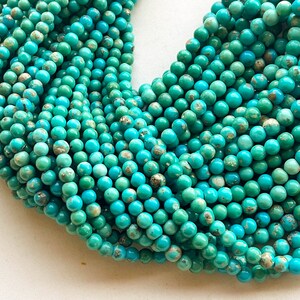 16 Inch Genuine Arizona Turquoise Smooth Round Beads, Turquoise Gemstone Beads, Arizona Turquoise Gemstone Beads, Turquoise Beads,