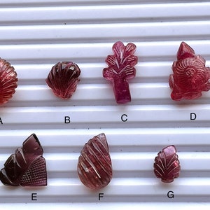 Zeldzaam! Natuurlijke toermalijn snijwerk, roze toermalijn edelsteen snijwerk, handgesneden toermalijn voor het maken van sieraden, natuurlijke toermalijn set31