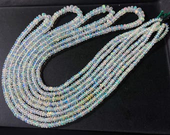 Ethiopian Opal Smooth Rondelle Beads, Natural Opal Rondelle Beads, Opal Smooth Beads, Welo Opal, Ethiopian Opal beads for Necklace making