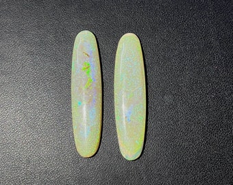39x10mm Natural Australian Opal Composite Pair, 17.10 Carats, Australian Opal Pair, Calibrated Pair for Opal Earrings, Opal Jewelry