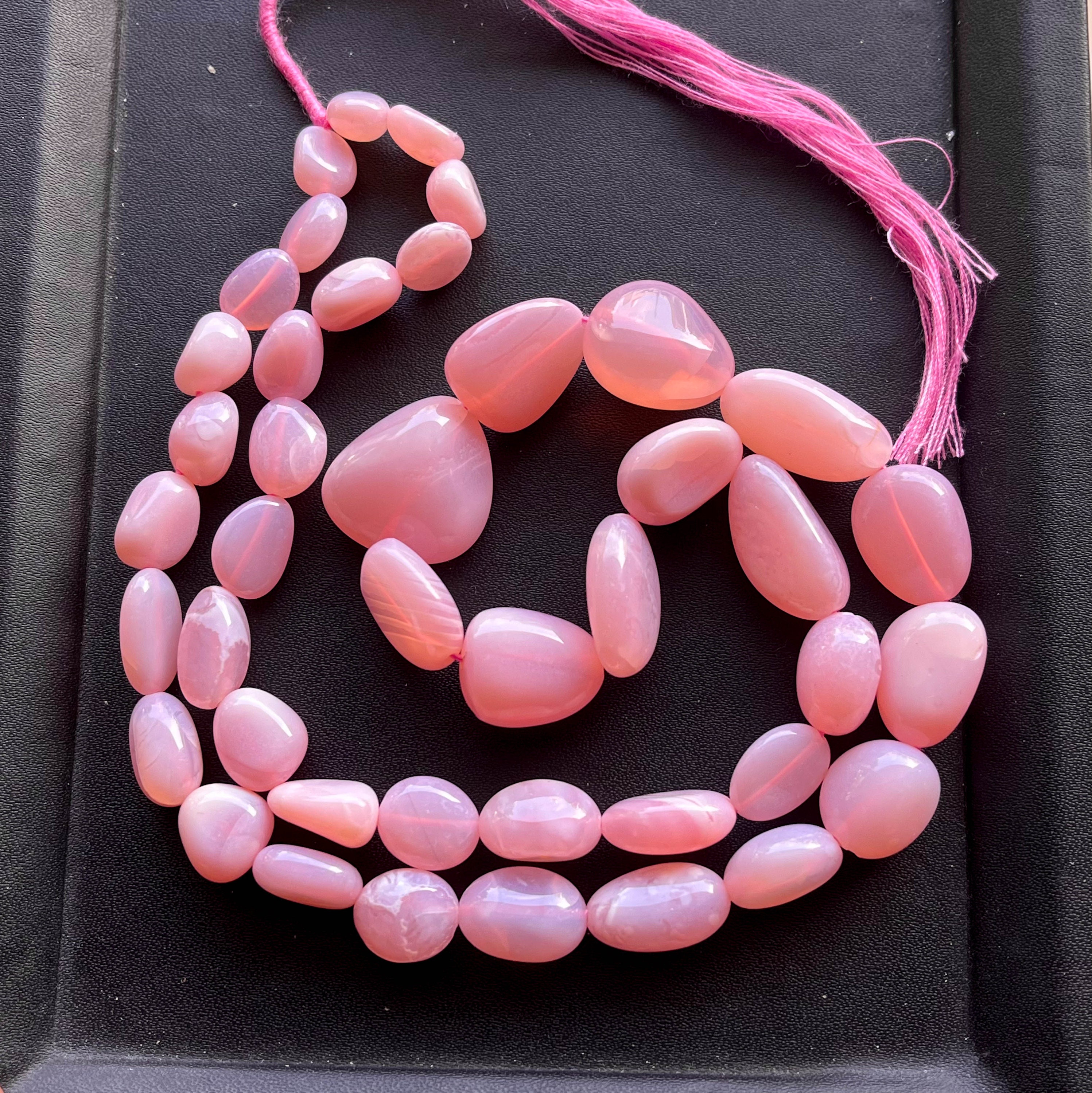 Natural pink Chalcedony 17 to 20mm Free Shape Nugget Tumbled Briolette  Faceted Bezel Connector Chain