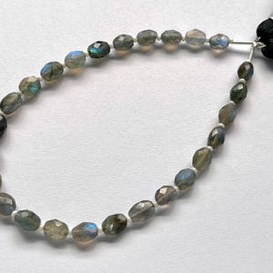 Natural Labradorite Oval Shape faceted beads, Labradorite gemstone beads for Jewelry making, Labradorite beads, Labradorite oval beads