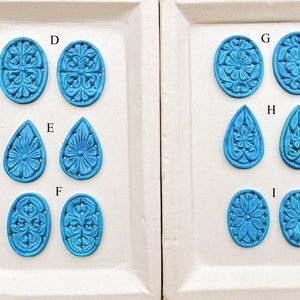 Turquoise Window Carving Pairs, Turquoise Gemstone, Turquoise Carving for Jewelry making