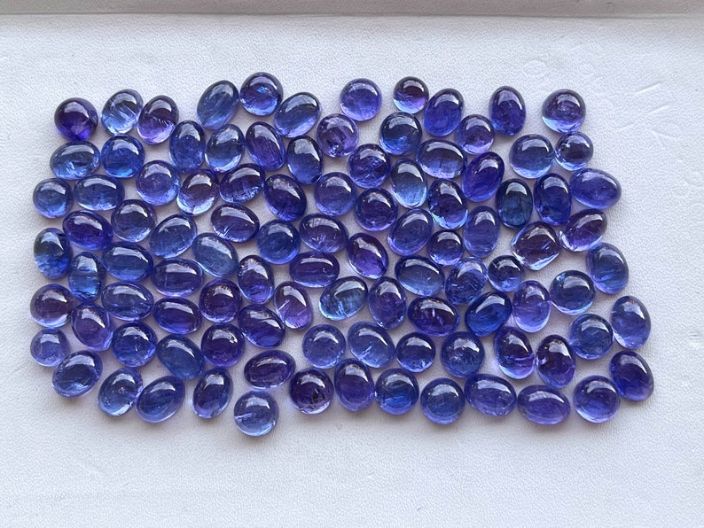 Naturlig AAA Tanzanit Cabochon Ädelsten Mix Form Parti, Intensiv Färg Hög Transparens Lös Sten, Tanzanit Lös Sten, Tanzanit Cabochons bild 5