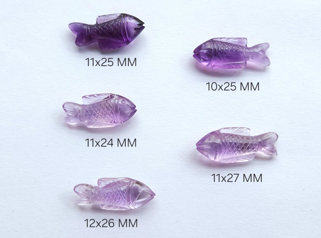 Natural Amethyst Hand-carved Fish ,amethyst Carving for Jewelry Making ...