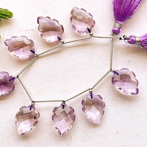 Pink Amethyst carved pear shape faceted beads, Amethyst carving Beads ,Natural Amethyst Gemstone, Amethyst Briolette, Amethyst Beads,13X17MM