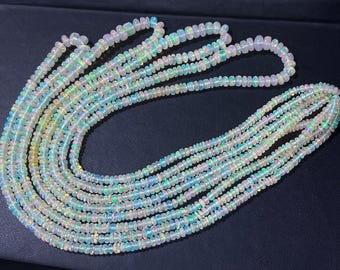 Ethiopian Opal Smooth Rondelle Beads, Natural Opal Rondelle Beads, Opal Smooth Beads, Welo Opal, Ethiopian Opal beads for Necklace making