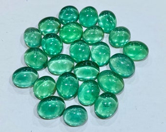 Natural Green Fluorite Gemstone Oval Cabochon, High Transparency stone, Green Fluorite Loose Stone, Green Fluorite cabs