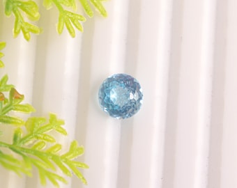 Natürliche Blautopas runde Form, 8 x 8 mm, 1 Stück, 2.90 Karat, November Geburtsstein, natürlicher Edelstein, loser Stein