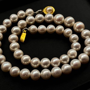 Natural AA Freshwater Pearl Necklace, 8mm to 11mm, Luster pearl necklace, pearl supplies, 15 inch, natural pearl necklace, Pearl for jewelry