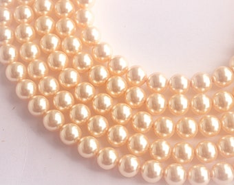 Crystal Light Gold (001 539) Genuine Swarovski 5810 Pearls Round Beads for jewelry making | 2mm, 3mm, 4mm, 5mm, 6mm, 8mm, 10mm, 12mm
