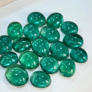 Natural AAA Intense Green Fluorite Gemstone Oval Cabochon, Clear High Transparency stone, Green Fluorite Loose Stone, Green Fluorite cabs image 6