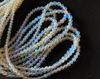 16 Inch Ethiopian Opal Spherical Shape Beads, Natural Ethiopian Opal Beads, Welo Opal Beads, Ethiopian opal balls, AAA Quality, 4MM - 6MM