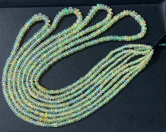 Ethiopian Opal Smooth Rondelle Beads, Natural Opal Rondelle Beads, Opal Smooth Beads, Welo Opal, Ethiopian Opal beads for Necklace making