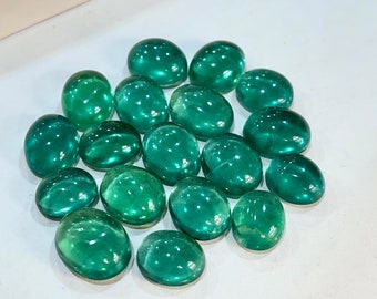 Cabujón ovalado de fluorita verde intensa natural AAA, piedra transparente de alta claridad, piedra suelta de fluorita verde, cabujones de fluorita verde