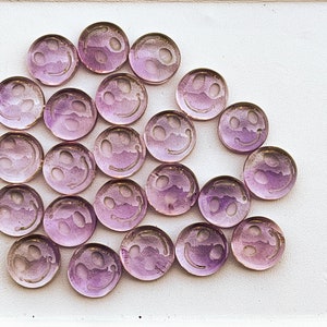 Natural Gemstones Carved Smiley, Smiley Shape Gemstone, Amethyst Smiley, Lemon Quartz Smiley, Green Amethyst Smiley, Rose Quartz Smiley