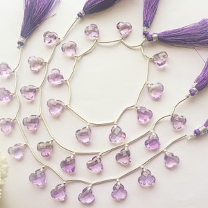 Amethyst Flower shape Faceted Beads, 8 Inch String, Natural Gemstone, 10 Pieces, 11x11mm, Beadsforyourjewelry