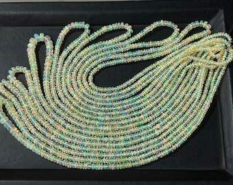 Ethiopian Opal Smooth Rondelle Beads, Natural Opal Rondelle Beads, Opal Smooth Beads, Welo Opal, Ethiopian Opal beads for Necklace making