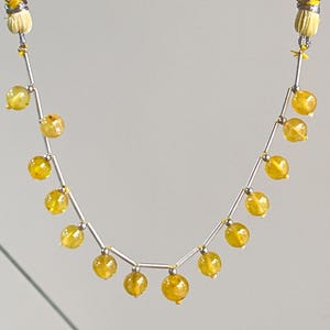 Zaffiro giallo Perline lisce di forma sferica, perline di zaffiro giallo per la creazione di gioielli, 6,50 mm, 14 pezzi, Beadsforyourjewelry