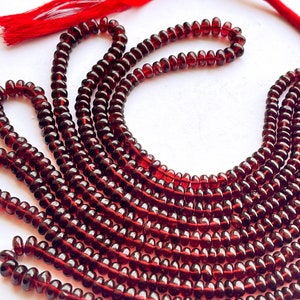 16 Inch Red Mozambique Garnet Smooth Rondelle Shape Beads, Natural Mozambique Garnet Gemstone , Mozambique Garnet Beads, Mozambique Rondelle