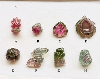 ¡Excepcional! Tallado de turmalina natural, talla de gema de turmalina sandía, turmalina tallada a mano para la fabricación de joyas, juego de 24 turmalinas naturales.