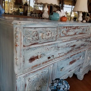 SOLD** French Country Painted Walnut Sideboard